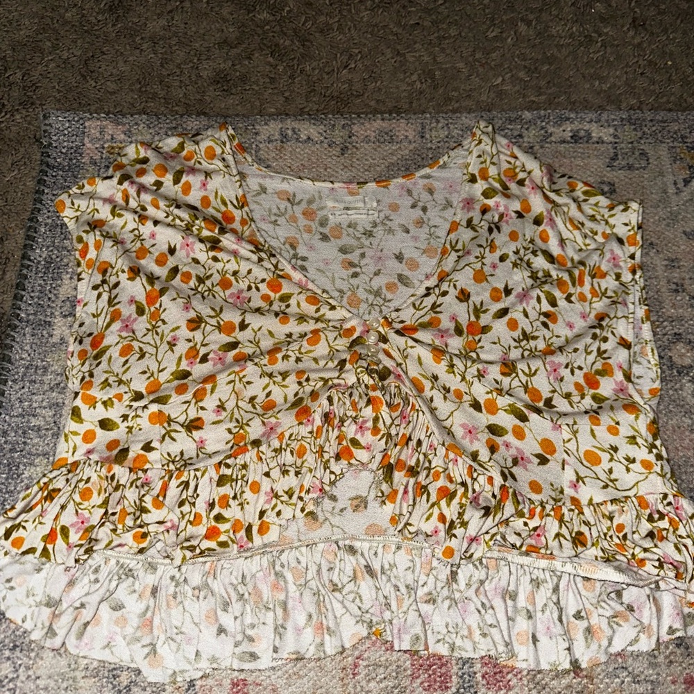 Floral Ruffle Women's Top